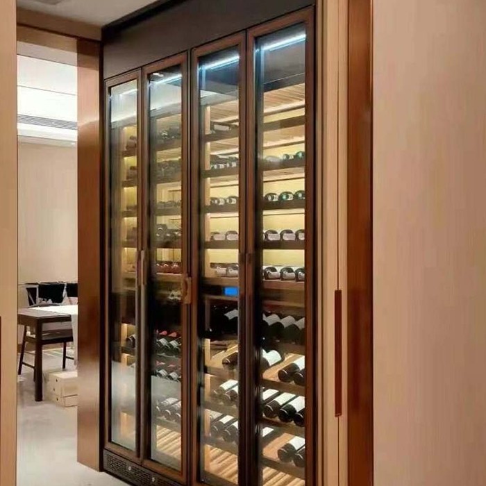 Brushed Stainless Steel Wine Cellar Cabinet